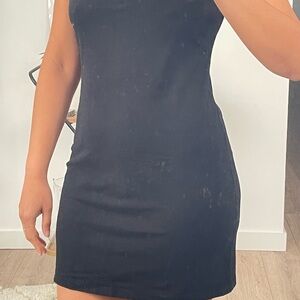 Sleek Black Mini Dress - Women's Bodycon Style